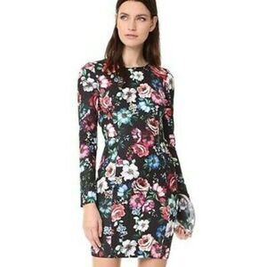 Black Halo Floral Lively Mini Dress Black Size 2‎